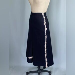 Gunex Classic Navy cotton twill dyed Knee-Length Skirt